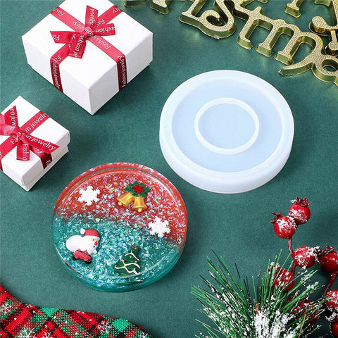 2XDIY Coaster Mould Handmade Crystal Epoxy Making Resin Silicone Pen Holder Mold