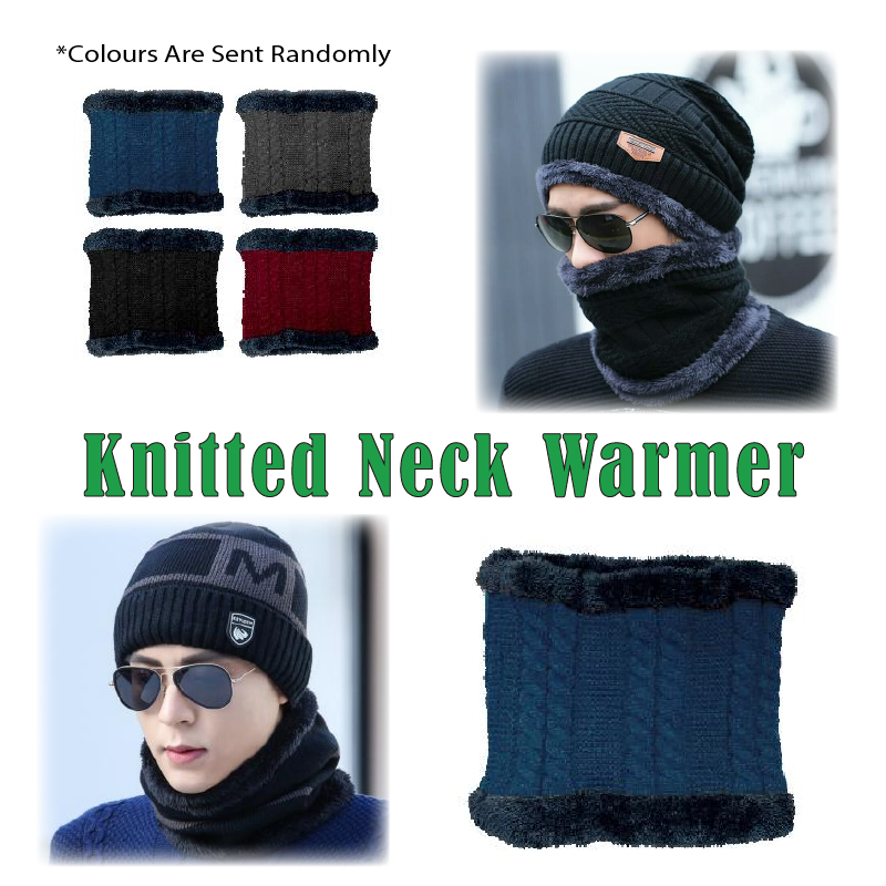 Unisex Winter Fleece Snood Scarf Neck Warmer Thermal Ski Knitted Warm