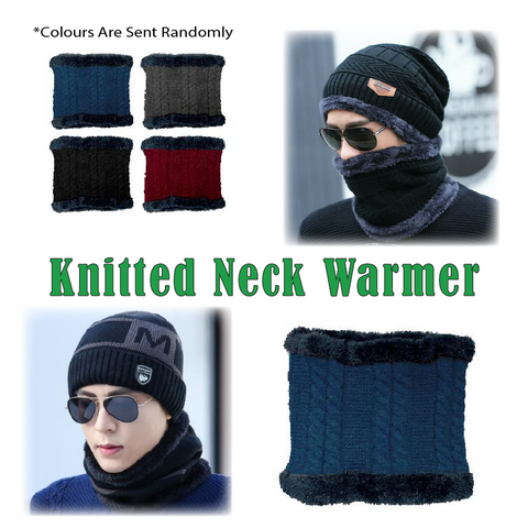 Unisex Winter Fleece Snood Scarf Neck Warmer Thermal Ski Knitted Warm
