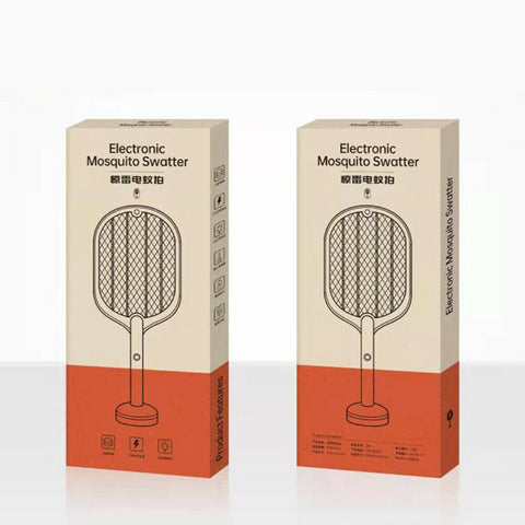 2 In 1 Electric USB Rechargable Racket Fly Swatter Mosquito Insect Killer Zapper