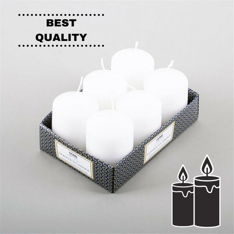 12Pcs  Unscented Pillar Candle 4x5cm White Votive Candles 9 Hours Home Party Decor