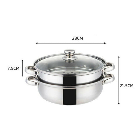 4 /5 Tier Stainless Steel Steamer Meat Vegetable Cooking Steam Pot Kitchen Tool