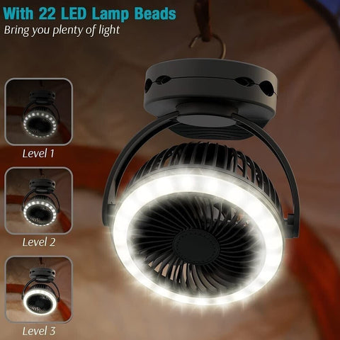 5inch Desk Fan 5000mah - Rechargable - Black