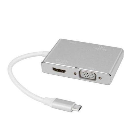 Type-C to DVI HDMI VGA Display Adapter