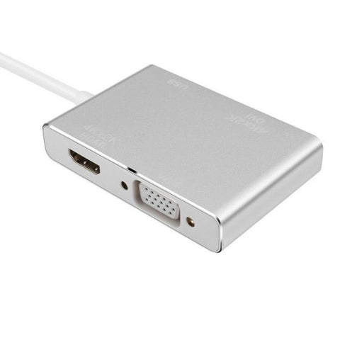 Type-C to DVI HDMI VGA Display Adapter