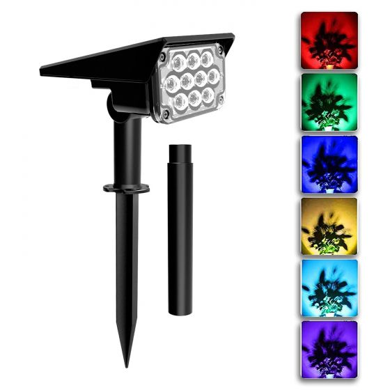 RGB 10 LEDs Solar Landscape Spotlights