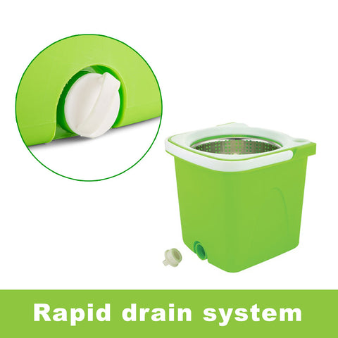 Split Bucket 360 Rotating Magic Spin Mop 2 Microfibre Mop Heads