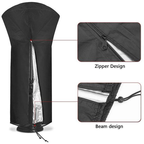 Waterproof Heavy Duty Outdoor Patio Heater Cover Protector Zipper and Storage Bag
