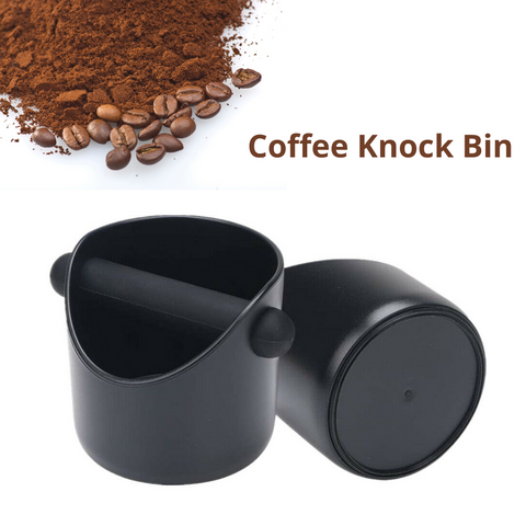 Coffee Waste Container Espresso Grinds Knock Box Tamper Tube Bin Black Bucket