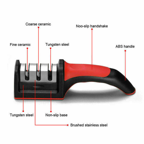 Knife Sharpener 3 Stage Kitchen Diamond Sharp Knives Sharpening Scissor Tool