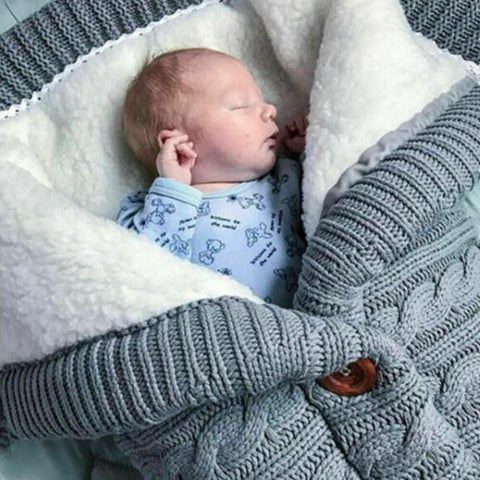 Newborn Baby Winter Wrap Blanket Knit Warm Sleep Bag Stroller Sleeping Sack