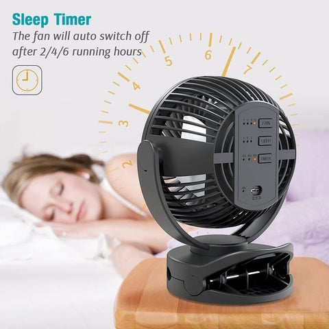 5inch Desk Fan 5000mah - Rechargable - Black