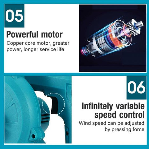 8V DUB185 2 In 1 Rechargeable 20000rpm New Cordless Blower Electric Air Vacuum Cleaner