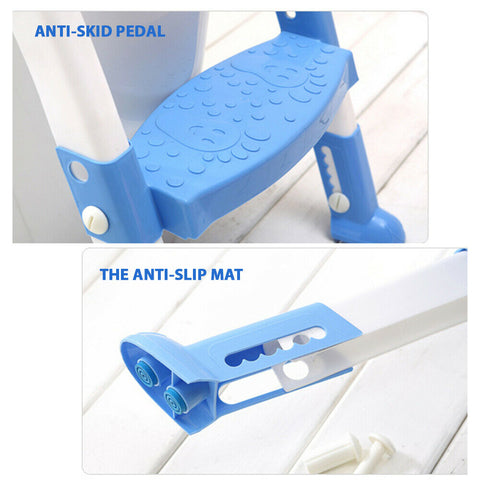Kids Toilet Ladder Baby Toddler Training Toilet Step Potty Seat Non Slip Trainer