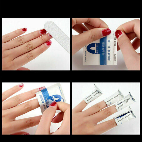 Disposable Gel Nail Polish Remover Pads UV Soak Off Acetone Removal Wraps