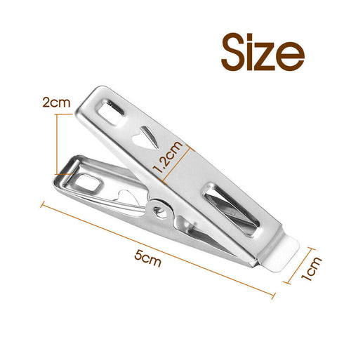 Stainless Steel Clothes Pegs Metal Hanging Clips Pins Laundry Windproof Clamps