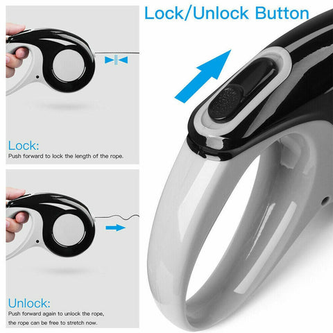 Extendable Pet Dog Lead Leash Collars Belt