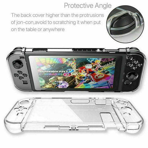 Nintendo Shockproof Hard Case Cover Set & Switch Tempered Glass Screen Protector