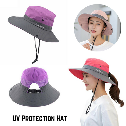 Summer Sun Protective Bucket Hat Fishing Hiking Travel Beach Big Wide Brim Cap