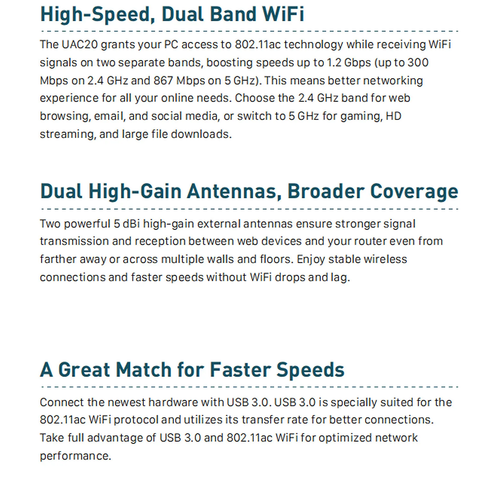 PIX-LINK AC1200 Wireless USB Wifi Adapter 2.4G&5G Network Card Dual Antennas High-Gain Wifi Reveiver USB 3.0 For PC Home Use