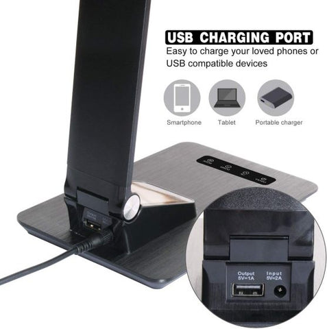 LED Desk Lamp with USB Charging Port