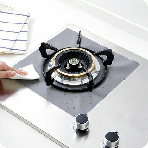 4pcs/8pcs Kitchen Gas Stove Top Burner Reusable Protector Liner Cleaning Pad Cover