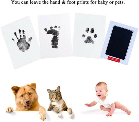 2PCS/4PCS Newborn Baby Pet Wipe Safe Inkless Hand Foot Print Keepsake Kit Christmas Gift