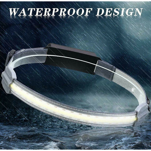 3 Modes USB Rechargeable COB LED Headlamp Headlight Lightweight Head Torch SR