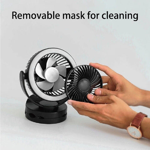 5inch Desk Fan 5000mah - Rechargable - Black