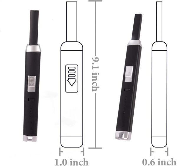 Electronic USB Pulse Plasma Arc Lighter Rechargeable Candle Lighter Safety Lock and Power Indicator