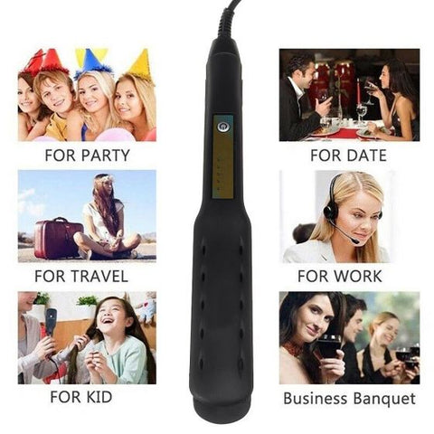 2 In 1 Electric Hair Straightener 20s PTC Heater 5 Gear Ceramic Tourmaline Ionic Flat Curler Wet and Dry Use Hair Styler