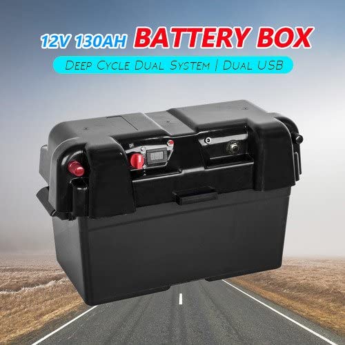 AGM Deep Cycle 130AH Battery Box Dual System 12V 100AH USB Ports Large Marine