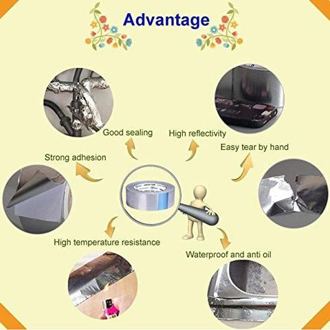 Aluminium Foil Tape Dust-proof Sealing Duct Repairs Resistant Adhesive Repairing