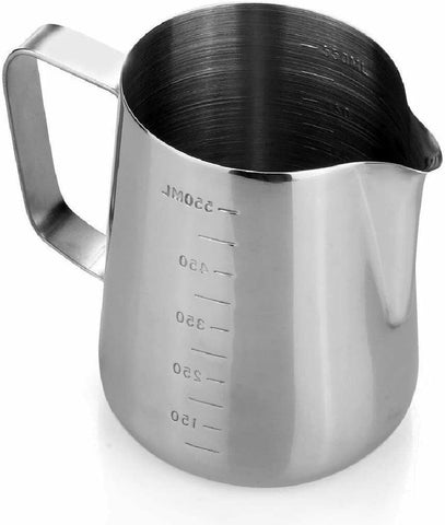 Stainless Steel Milk Coffee Pitcher Espresso Frothing Scale Jug Pot Latte Pen