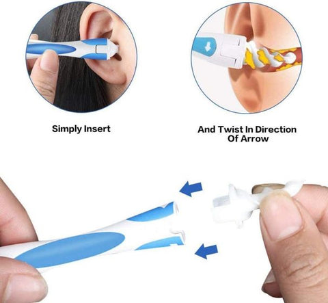 Earwax Remover, Ear Wax Remover Tool Spiral Earwax Removal Kit with 16 Soft Replacement Heads Safe for Adult & Kids
