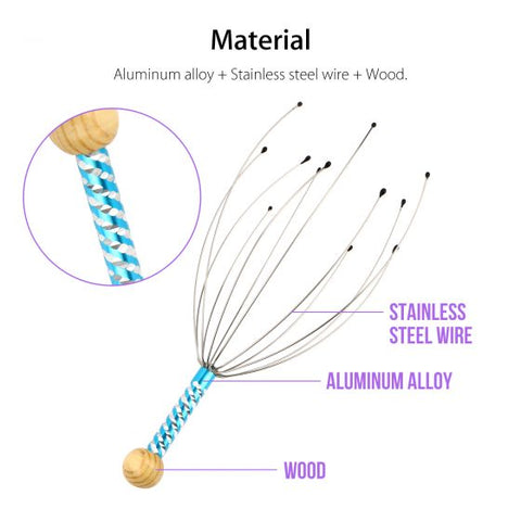Scalp Massage Machine Head Massager Scalp Scratcher 12 Fingers Head Scratcher For Head Massage Body Relaxing Hair Massage