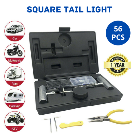 Recovery Tyre Puncture Repair Kit Heavy Duty 4WD Offroad Plugs Tubeless 56PCS