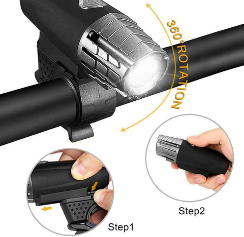 Rechargeable LED Bike Bicycle USB Waterproof Front Headlight Back Tail Lights