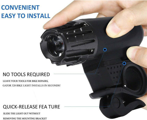 Rechargeable LED Bike Bicycle USB Waterproof Front Headlight Back Tail Lights