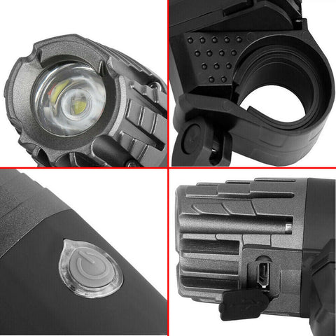 Rechargeable LED Bike Bicycle USB Waterproof Front Headlight Back Tail Lights