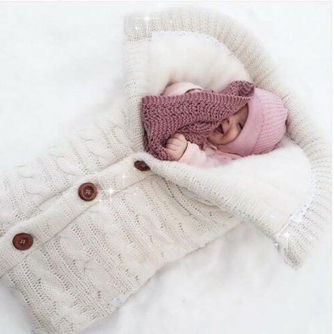 Newborn Baby Winter Wrap Blanket Knit Warm Sleep Bag Stroller Sleeping Sack