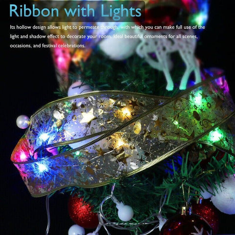 Christmas ribbon string lights