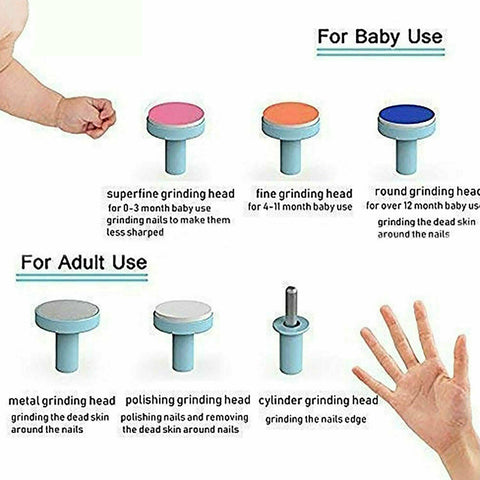 Electric Baby Nail Trimmer Infant Newborn Safe Grinder Clipper Tools Set