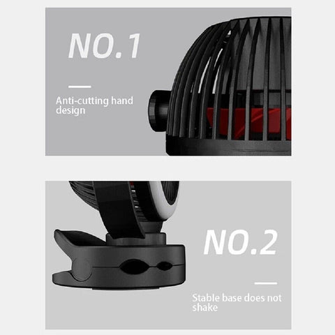 5inch Desk Fan 5000mah - Rechargable - Black