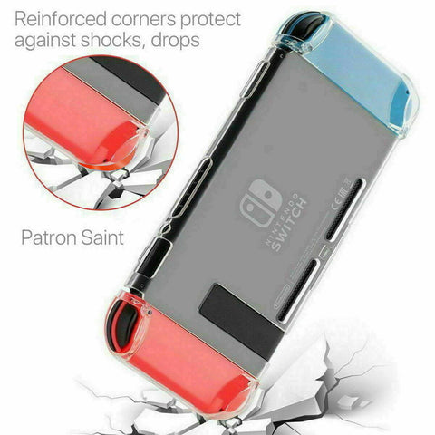 Nintendo Shockproof Hard Case Cover Set & Switch Tempered Glass Screen Protector