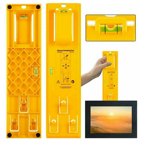 Picture Hanging Kit Set w/ Hanging Level Ruler DIY Photo Frame Hanging Wall Kit