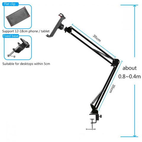 Aluminum 360Â° Adjustable Bed Flexible Long Arm Tablet Stand Phone Holder