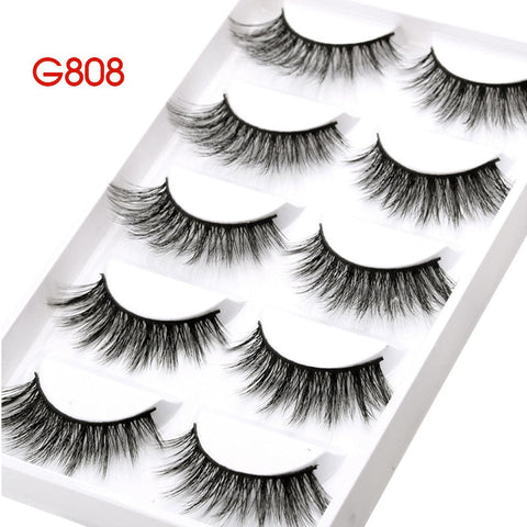 3D 5 Pairs Mink Natural Thick False Fake Eyelashes Eye Lashes Makeup Extension