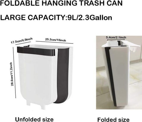 9L Kitchen Folding Trash Hanging Garbage Can Car Recycle Bin Trash Bin Waste Dustbin