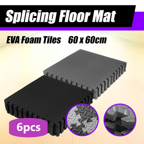6PCS Interlocking Heavy Duty EVA Foam Gym Flooring Floor Mat Mats Tiles